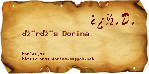 Órás Dorina névjegykártya